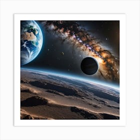 Milky Way And Planets Art Print