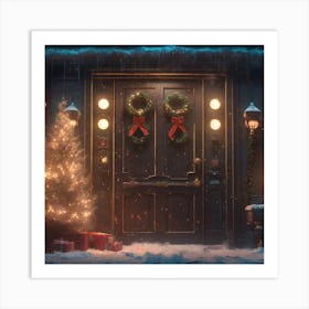 Christmas Door 83 Art Print