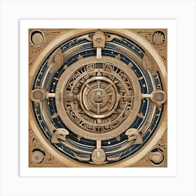 Polynesian compass clock Art Print