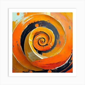 Abstract Orange Peel Spiral Art Print