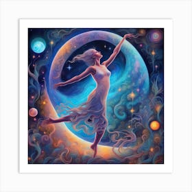 Dancing in the moonlight Art Print