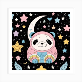 Kawaii Panda Art Print