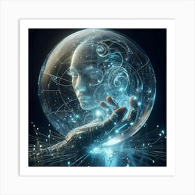 Futuristic Portrait Of A Woman Art Print