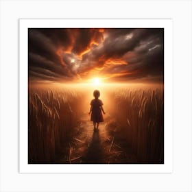 Child In The Wheat Field Art Print