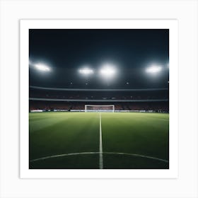 Soccer Stadium At Night Art Print