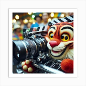 Tiger With Camera Art Print