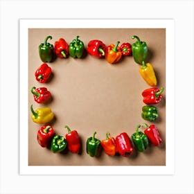 Peppers In A Frame 3 Art Print