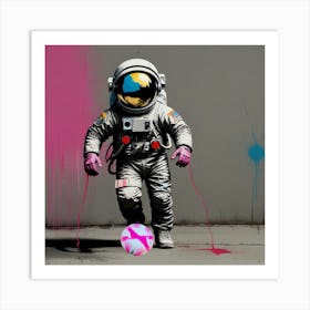 'Astronaut footballer Art Print