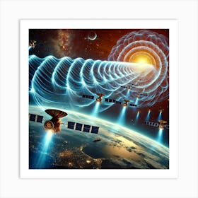 A Sci Fi Scene Harmony Beam Array Energy Waves Art Print