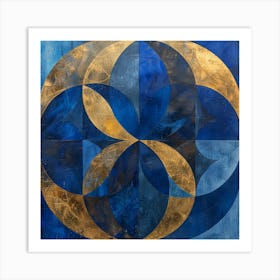 Blue And Gold Art Print