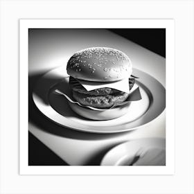 Burger On A Plate 18 Art Print