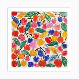 Cherries Matisse Style 4 Art Print