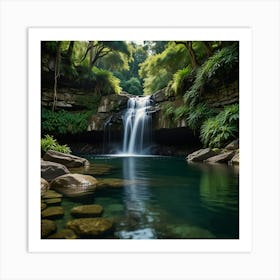 Waterfall In The Rainforest 2 Art Print