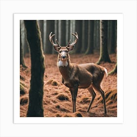 Deer In The Forest 13 Art Print