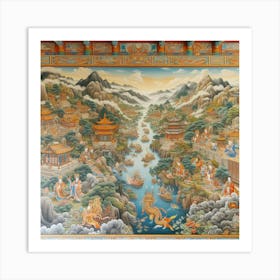 Chinese Mural Art Print