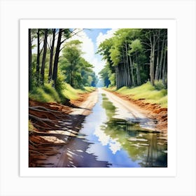 Road In The Woods 1 Art Print