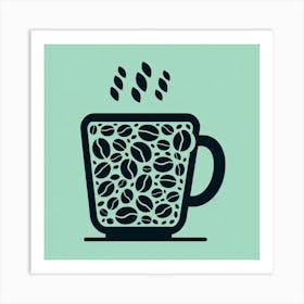 Coffee Beans In A Cup Art Print