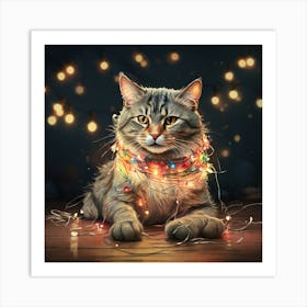 Christmas Cat 9 Art Print