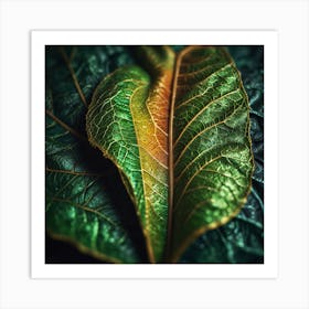 Close Up Of Green Leaves Art Print