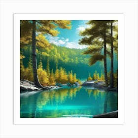 Lake In The Forest 1 Art Print