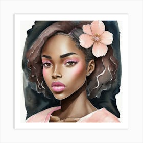 Watercolor Of A Black Woman Art Print