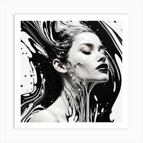 Abstract Black And White Painting Art Print