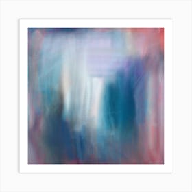 Breathe, Calm Art, Abstract Painting, Pastel, Cloud Art, Blue, Pink, Colourful Art, Sky, Scenery, Expressionism, Minimalist Art, Modern Art Print