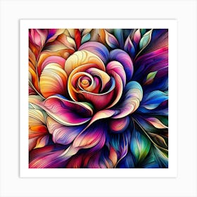 Colorful Rose 4 Art Print