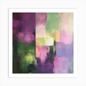 Abstract Painting Purple and Green Hues Art Print