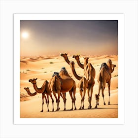 Camels In The Desert 1 Art Print