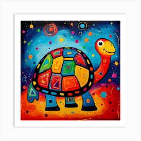 Colorful Turtle 5 Art Print