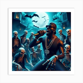 Halloween Skeletons with pop artist Art Print