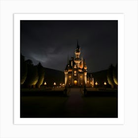 Cinderella Castle At Night Art Print