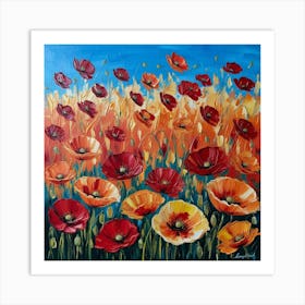 Abstract Poppies Art Print