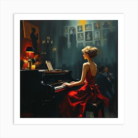 Girl At The Piano Art Print