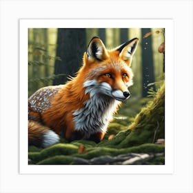 Fox In The Forest 108 Art Print