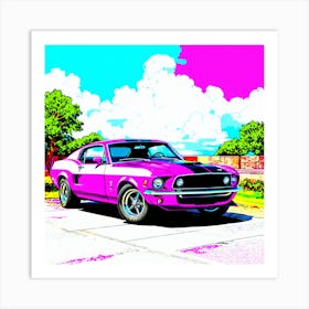 Pink Mustang Art Print