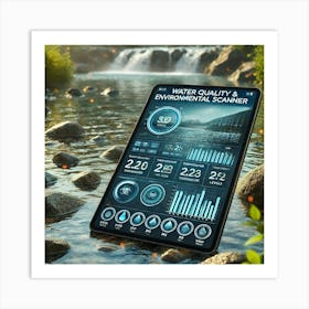 A High Tech Smart Tablet With A Water Quality & En Art Print