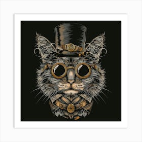 Steampunk Cat 11 Art Print