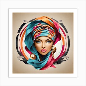 African Woman In A Turban Art Print