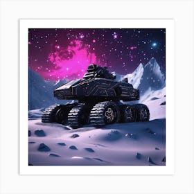 Space Tank In The Snow Art Print