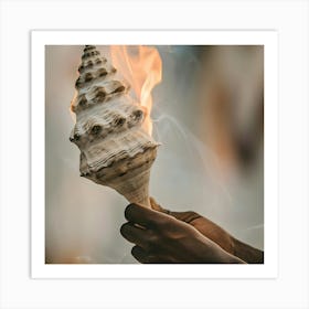 Person Holding A Torch Art Print