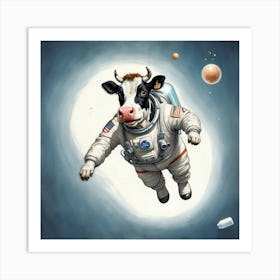 Cow In Space 7 Art Print