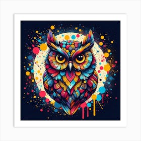 Colorful Owl Art Print