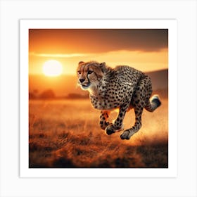 RUNNING CHEETAH Art Print