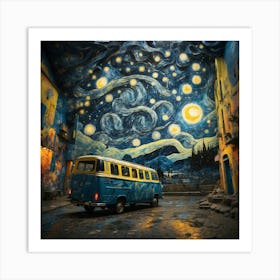 Starry Night Graffiti Rendering Art Print