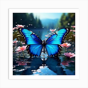 Butterfly In Water Art Print
