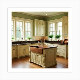 Kitchen With White Cabinets 3 Art Print