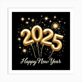 Happy New Year 2025 Art Print