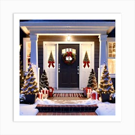 Christmas Front Door 1 Art Print